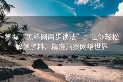 掌握“黑料网两步读法”：让你轻松解读黑料，精准洞察网络世界
