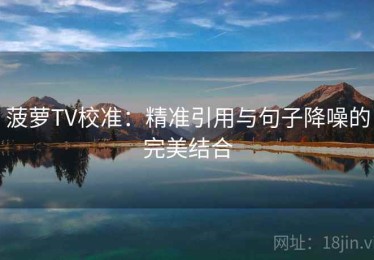 菠萝TV校准：精准引用与句子降噪的完美结合
