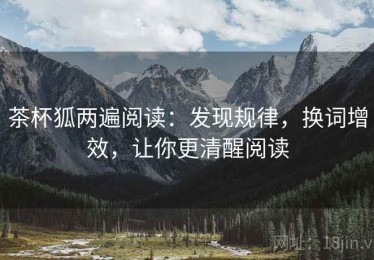 茶杯狐两遍阅读：发现规律，换词增效，让你更清醒阅读