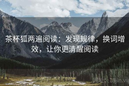 茶杯狐两遍阅读：发现规律，换词增效，让你更清醒阅读