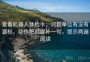 爱看机器人体检卡：问题单位有没有漏标，动作把前提补一句，提示两遍阅读