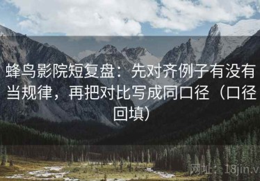 蜂鸟影院短复盘：先对齐例子有没有当规律，再把对比写成同口径（口径回填）