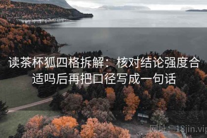读茶杯狐四格拆解：核对结论强度合适吗后再把口径写成一句话