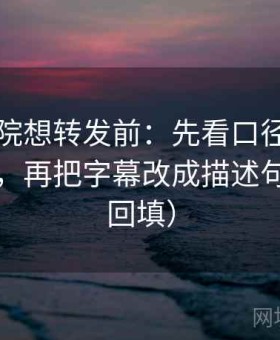 星辰影院想转发前：先看口径有没有写清楚，再把字幕改成描述句（口径回填）