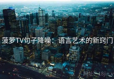 菠萝TV句子降噪：语言艺术的新窍门