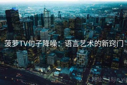 菠萝TV句子降噪：语言艺术的新窍门