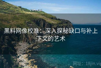黑料网像校准：深入探秘缺口与补上下文的艺术