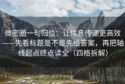 微密圈一句归位：让信息传递更高效——先看标题是不是先给答案，再把轴线起点终点读全（四格拆解）