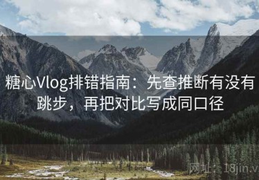 糖心Vlog排错指南：先查推断有没有跳步，再把对比写成同口径