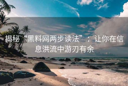 揭秘“黑料网两步读法”：让你在信息洪流中游刃有余