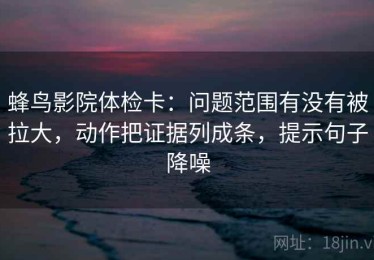 蜂鸟影院体检卡：问题范围有没有被拉大，动作把证据列成条，提示句子降噪