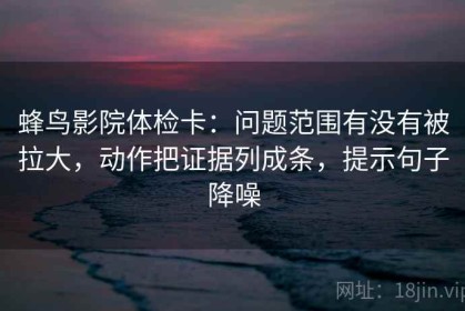 蜂鸟影院体检卡：问题范围有没有被拉大，动作把证据列成条，提示句子降噪