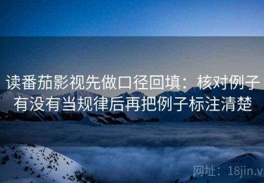 读番茄影视先做口径回填：核对例子有没有当规律后再把例子标注清楚
