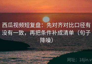 西瓜视频短复盘：先对齐对比口径有没有一致，再把条件补成清单（句子降噪）