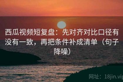 西瓜视频短复盘：先对齐对比口径有没有一致，再把条件补成清单（句子降噪）
