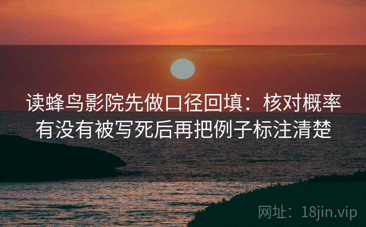 读蜂鸟影院先做口径回填：核对概率有没有被写死后再把例子标注清楚